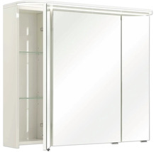 Spiegelschrank mit offenen Regalen und Spiegeltüren