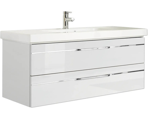 Waschtischunterschrank mit zwei Schubladen und Aufsatzwaschbecken
