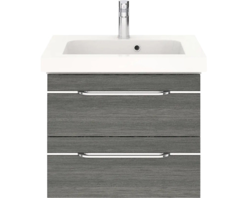 Meuble sous-lavabo avec deux tiroirs et vasque à poser