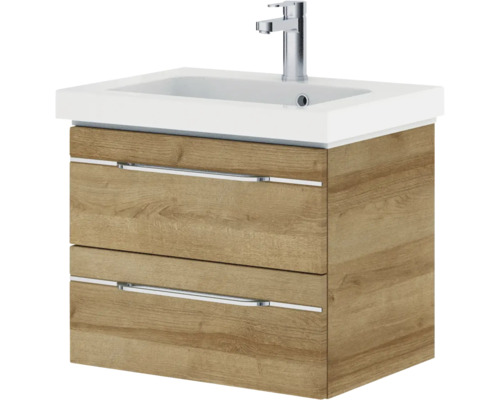 Meuble sous-lavabo avec deux tiroirs et lavabo à poser