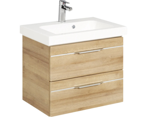 Meuble sous-lavabo avec deux tiroirs et vasque à poser