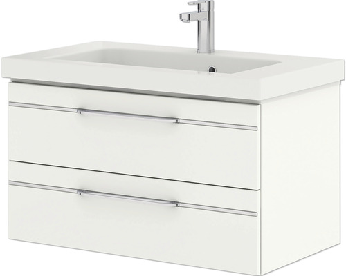 Meuble sous-lavabo avec deux tiroirs et lavabo à poser