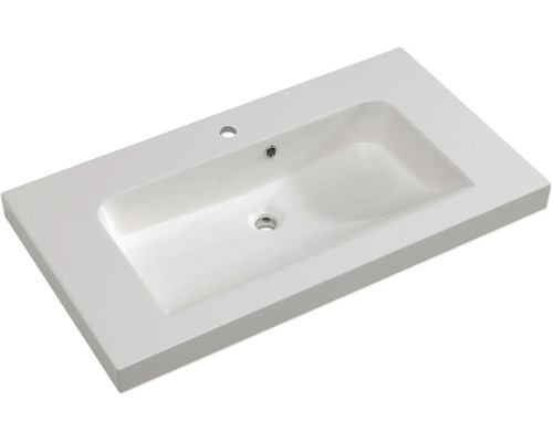 Waschtisch aus Sanitärkeramik mit Hahnloch und Überlauf