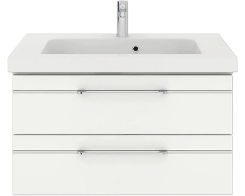 Waschtischunterschrank mit zwei Schubladen und Aufsatzwaschbecken