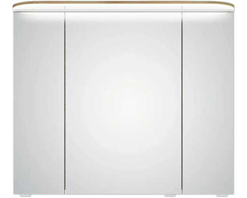 Armoire de salle de bains avec trois portes et éclairage