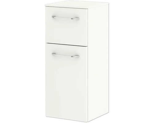 Meuble de salle de bains blanc avec deux tiroirs