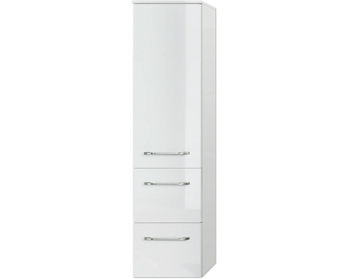 Armoire haute avec trois tiroirs et poignées