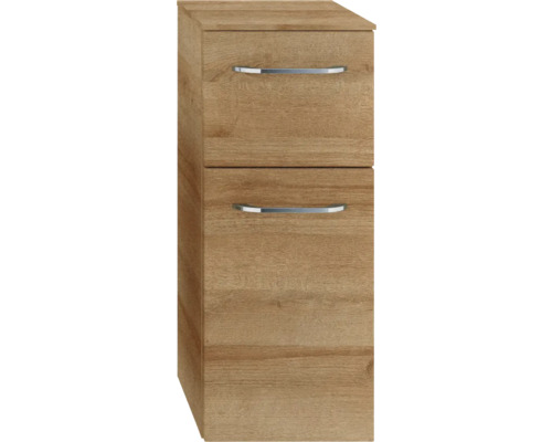 Badezimmer Hochschrank mit zwei Schubladen im Holzdesign