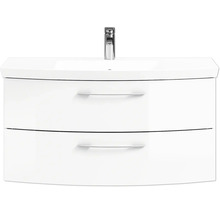 Waschtischunterschrank mit zwei Schubladen und Aufsatzwaschbecken