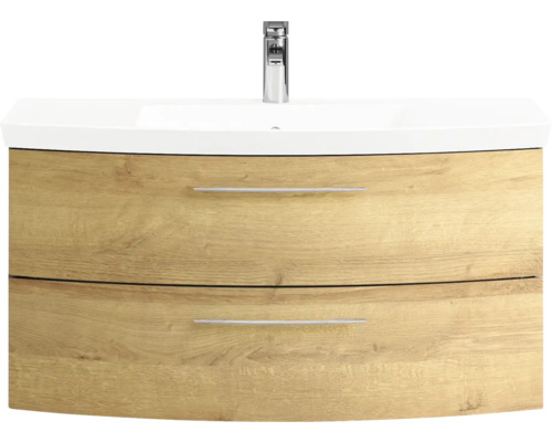 Meuble sous-lavabo avec deux tiroirs et vasque à poser