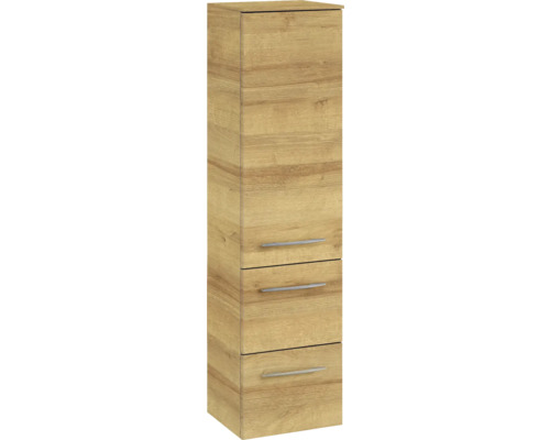 Armoire haute de salle de bains en bois avec trois tiroirs