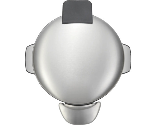 Rundes, silberfarbenes Waffeleisen von oben