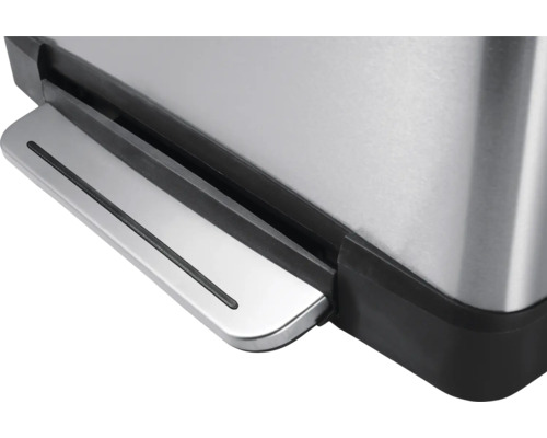 Vue détaillée d''une poubelle à pédale en acier inoxydable avec pédale