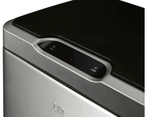 Detailansicht eines Mülleimers mit elektronischer Öffnungs- und Schließfunktion