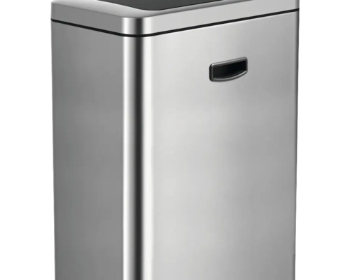 Rechteckiger Abfallbehälter aus Edelstahl mit Griff