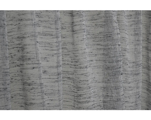 Nahaufnahme eines grauen Vorhangs mit gewebter Textur