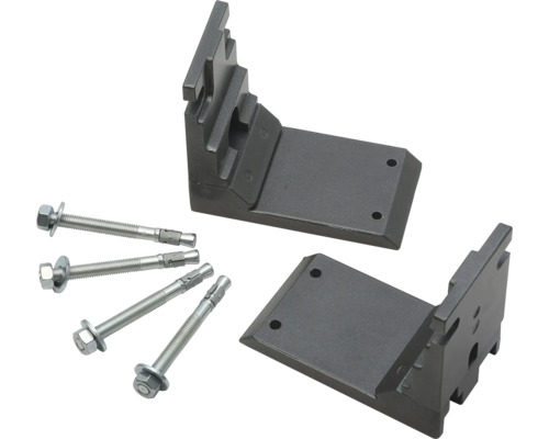 Deux supports métalliques avec quatre ancrages