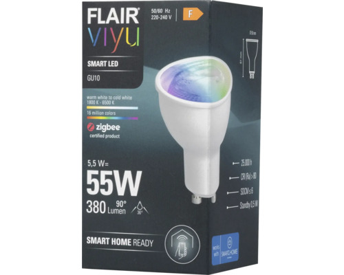 FLAIR Viyu Intelligente LED GU10 Leuchte in Produktverpackung