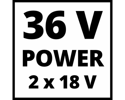 36 Volt Power 2 mal 18 Volt Symbol