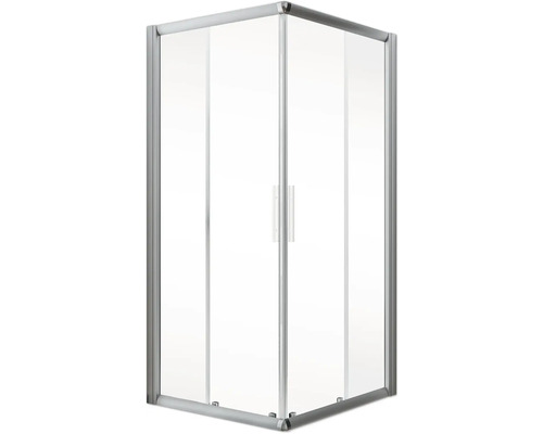 Eckdusche mit transparenten Glasscheiben