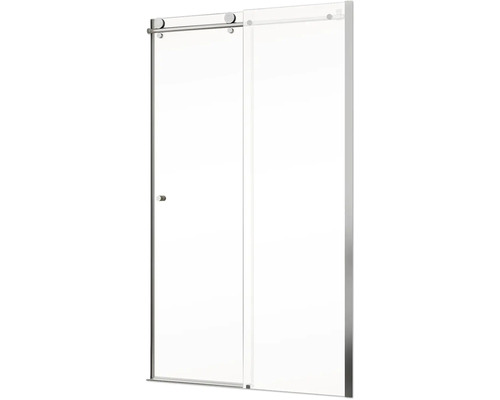 Duschtür mit Schiebetür aus Glas und Metallrahmen