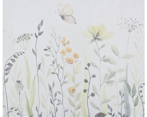 Textil mit Blumen- und Schmetterlingsmuster