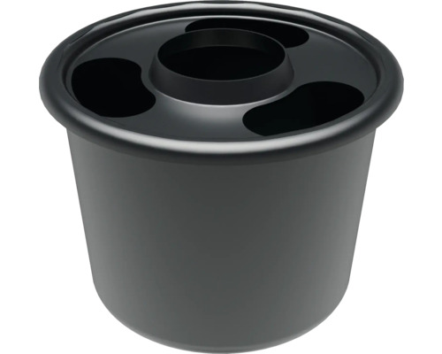 Runder Pflanzkübel aus Kunststoff mit mehreren Öffnungen
