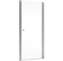 Porte pivotante dans une niche Schulte Garant largeur 80 cm butée à droite verre transparent couleur du profilé aluminium-thumb-1