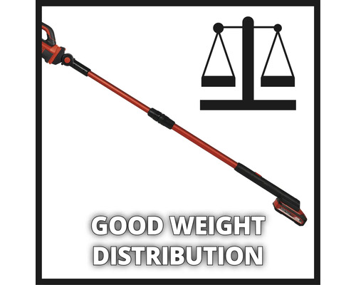 Symbole pour une bonne répartition du poids d''un taille-haie sans fil