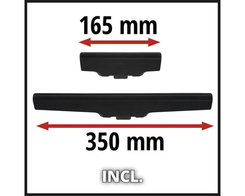 Zwei schwarze Abdeckungen mit den Maßen 165 mm und 350 mm