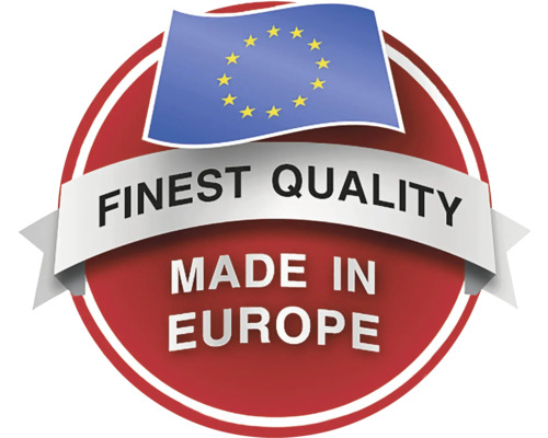Hergestellt in Europa Qualitätssiegel
