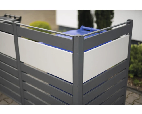 Mülltonnenbox mit Lamellenstruktur zur Abdeckung von Mülltonnen