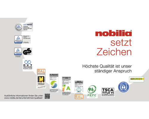 Nobilia Qualitätsmerkmale und Gütesiegel Übersicht