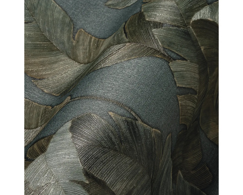 Nahaufnahme einer strukturierten Tapete mit Blattmuster