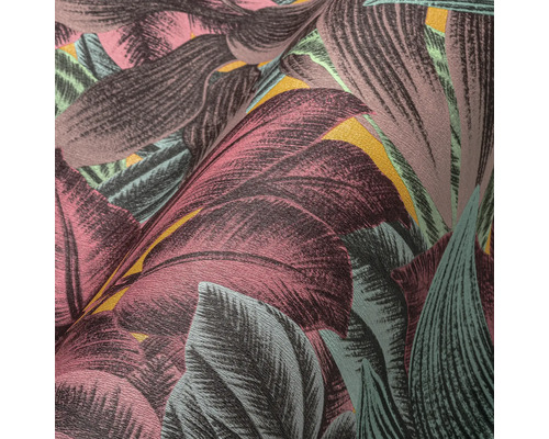 Vue détaillée d''un papier peint à motifs de feuilles