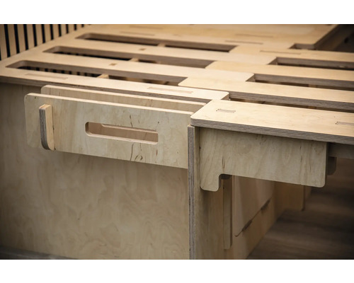 Cadre de lit en bois avec tiroir pour rangement supplémentaire