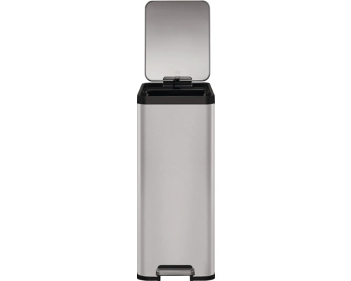 Poubelle rectangulaire à pédale avec couvercle ouvert