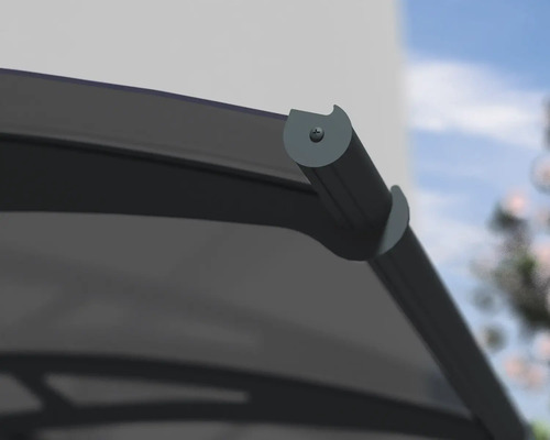 Vue détaillée d''un toit de terrasse gris avec vis