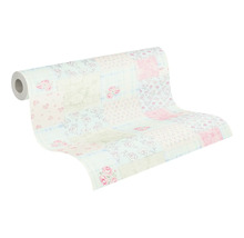 Rolle Tapete mit Patchworkmuster und Blumen