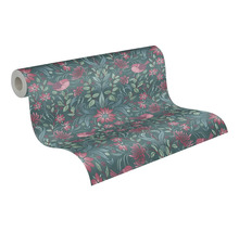 Rouleau de papier peint avec motif d''oiseaux et de fleurs