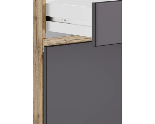 Gros plan d''un meuble de salle de bains avec tiroir