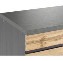 Bloc cuisine complète équipée Held Möbel PISA 300 cm façade chêne sauvage mate, corps graphite variante réversible démonté