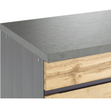 Bloc cuisine complète équipée Held Möbel PISA 390 cm façade chêne sauvage mate, corps graphite variante réversible démonté