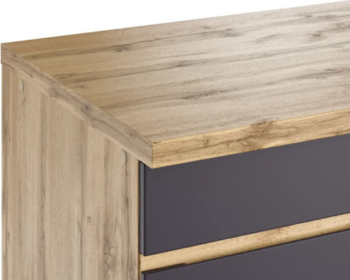 Vue détaillée d''une armoire en bois avec tiroirs
