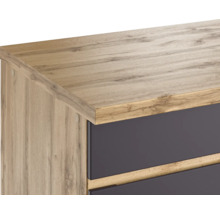 Bloc cuisine complète équipée Held Möbel PISA 330 cm façade gris mate, corps chêne sauvage variante réversible démonté