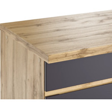 Bloc cuisine complète équipée Held Möbel PISA 390 cm façade gris mate, corps chêne sauvage variante réversible démonté