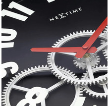 Wanduhr Gear Clock bewegende Zahnräder Metall Glas schwarz Ø 36 cm