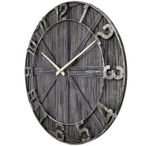 Horloge murale York métal bois noir Ø 50 cm
