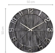 Horloge murale York métal bois noir Ø 50 cm
