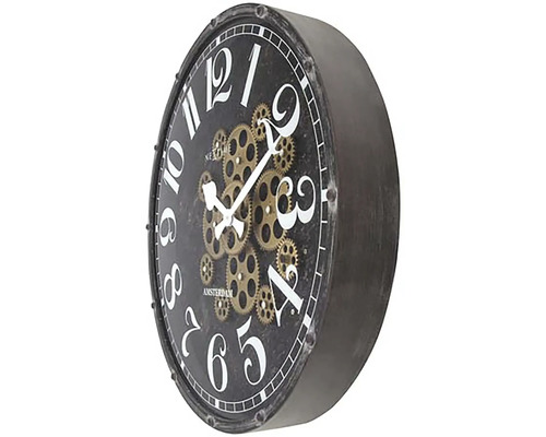 Wanduhr mit sichtbarem Uhrwerk